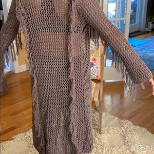 BKE long open front sweater